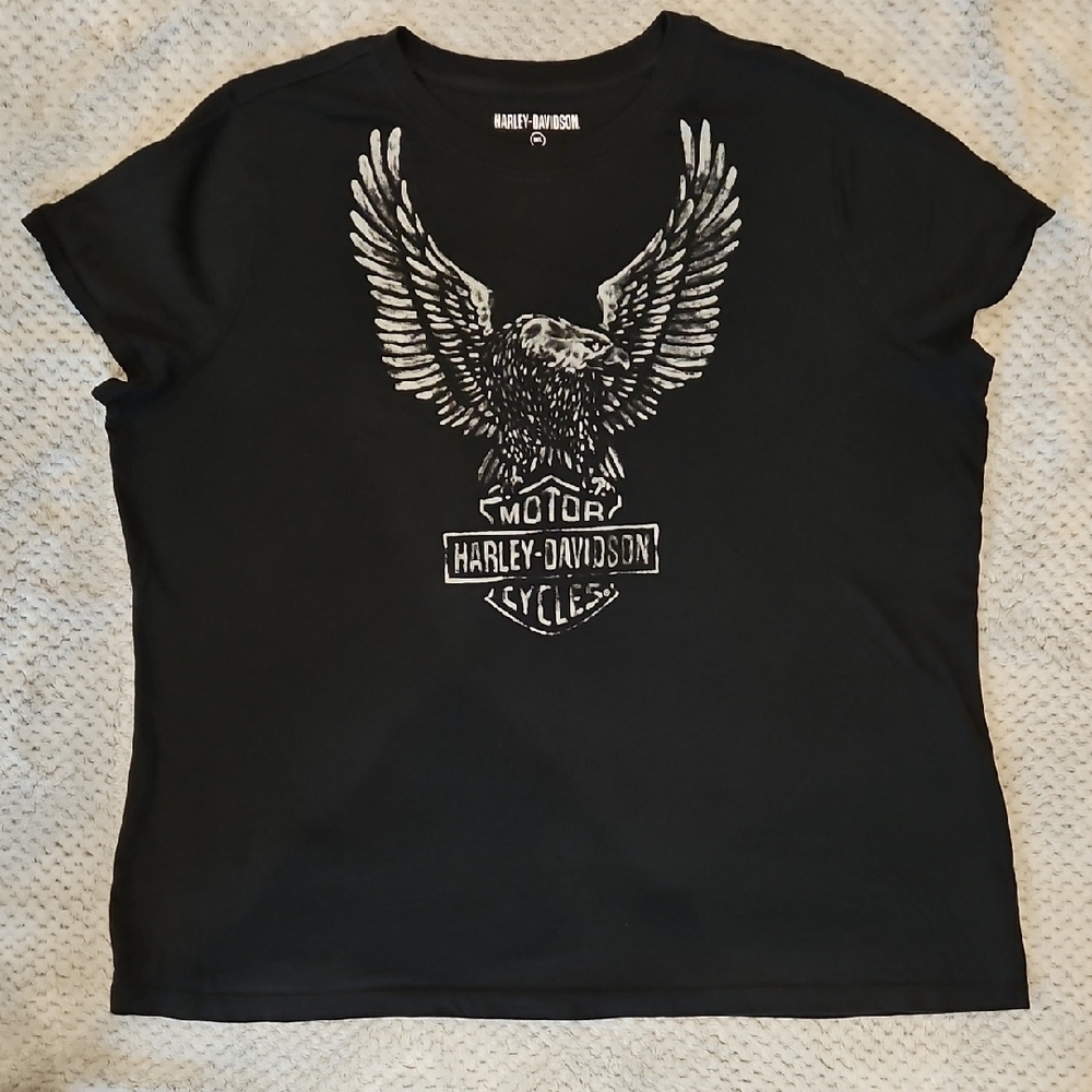 Harley-Davidson Black Tee with Eagle Design